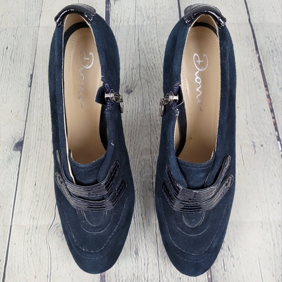 DIONE | side zip suede heeled shoes - Picture 4 of 9